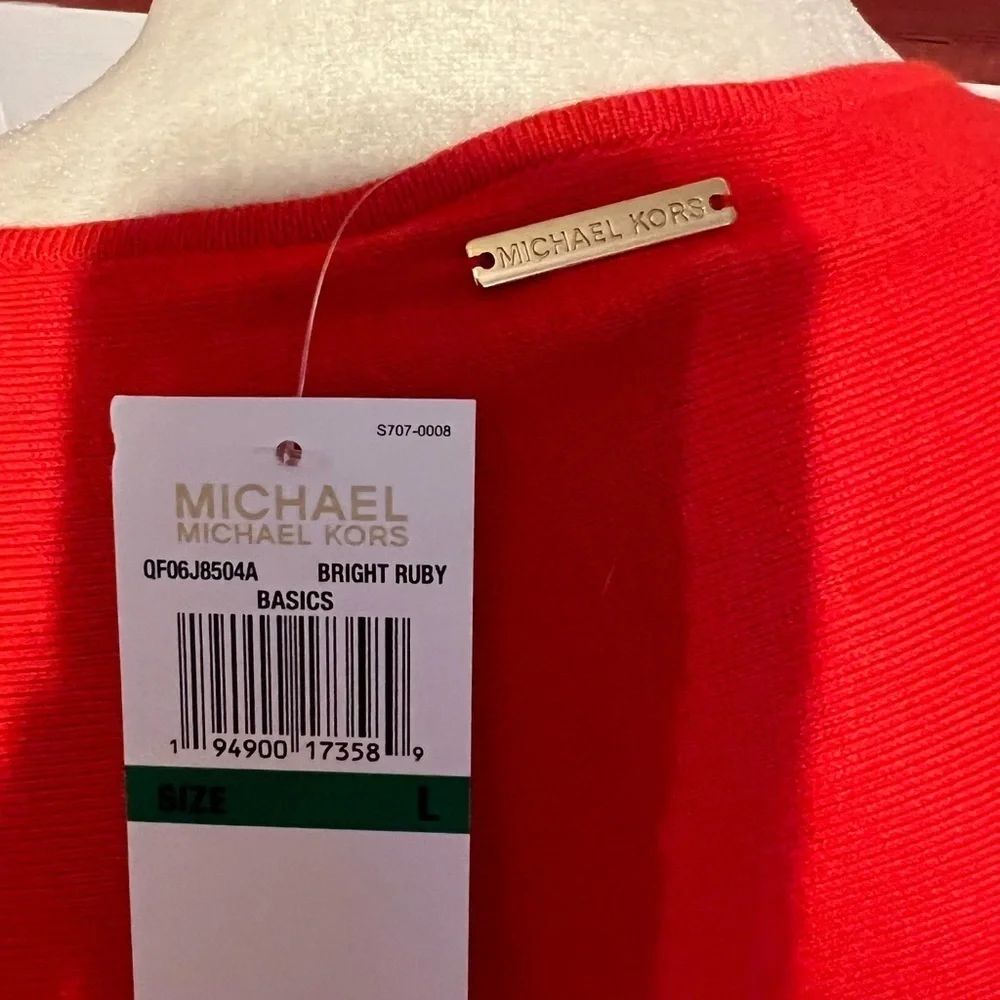 NWT Ruby Red Michael Kors Sweater Dress L - Picture 4 of 7